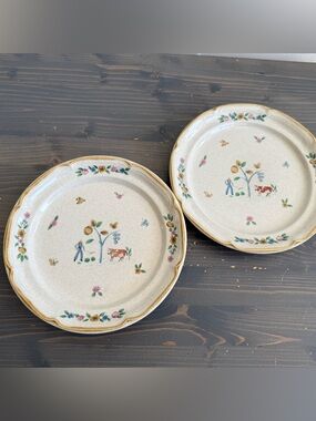 Vintage stoneware Heartland farms side plate x 2